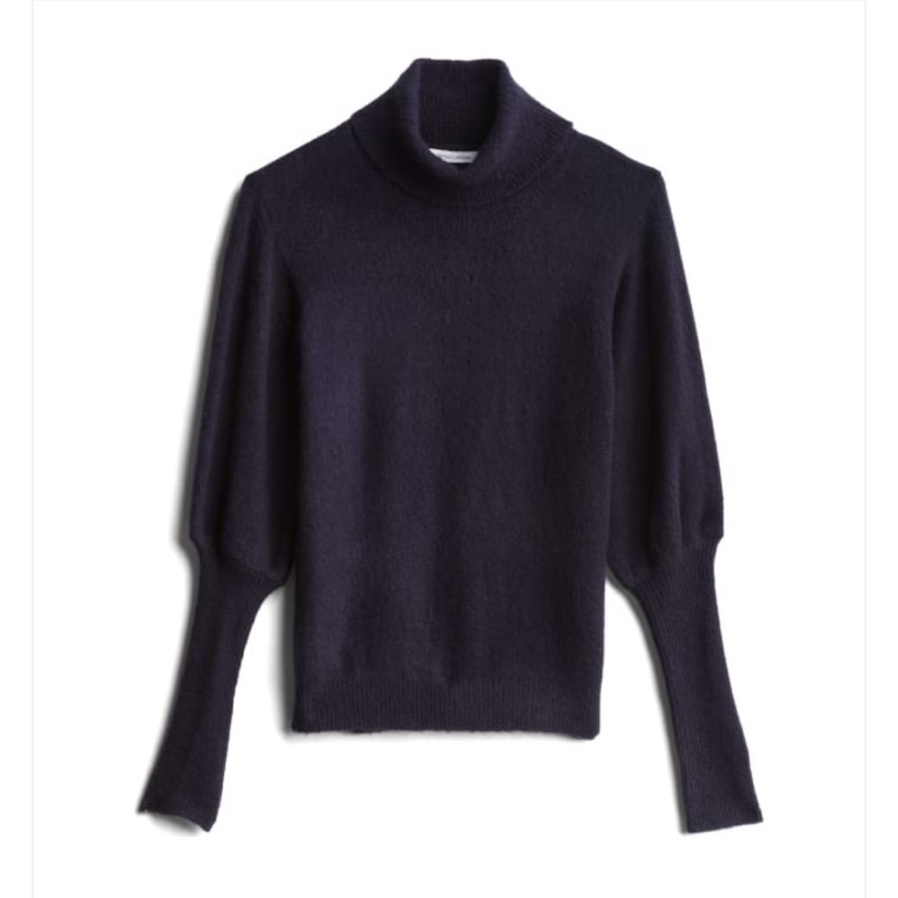 Stitches and Stripes Balloon Sleeve Pullover